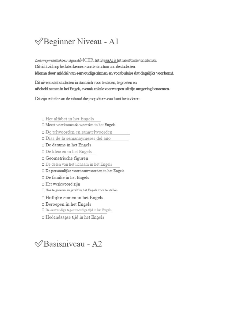 Engels Cursus A1-B2 | PDF