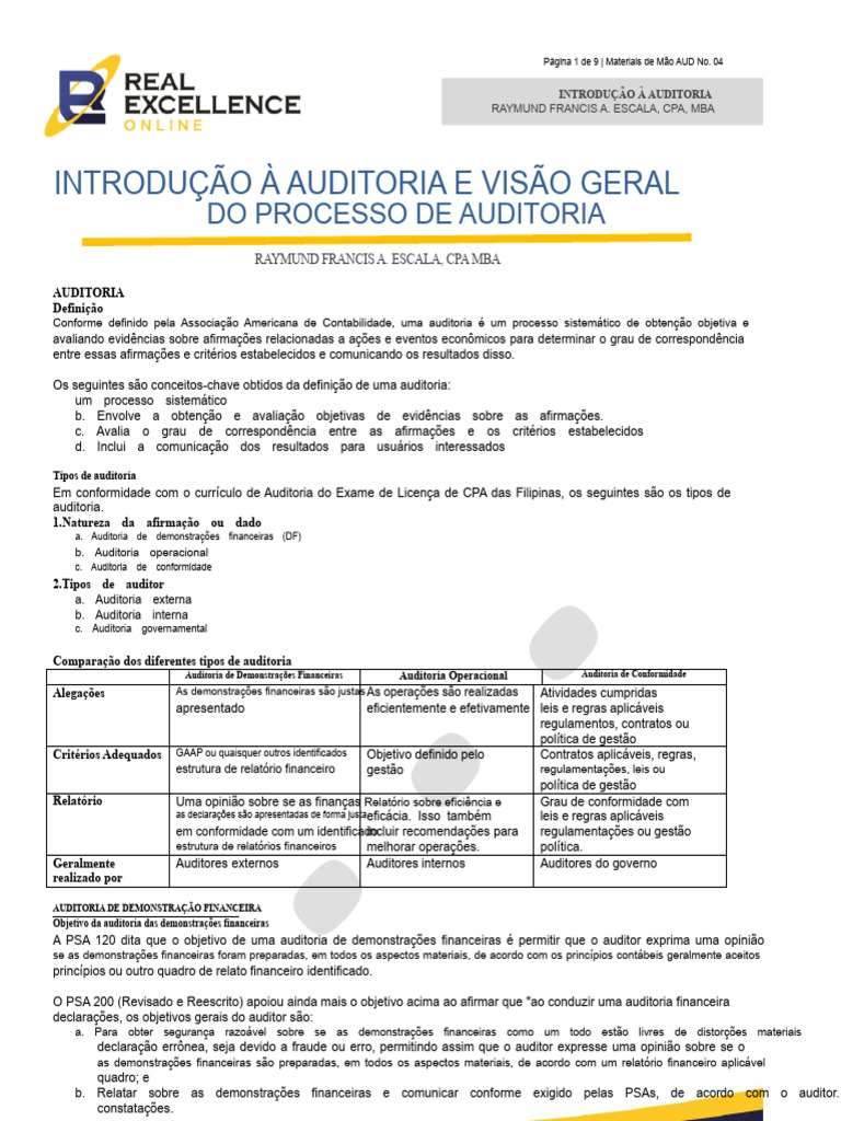 Introdução à Auditoria Interna | PDF | Contabilidade | Auditoria interna