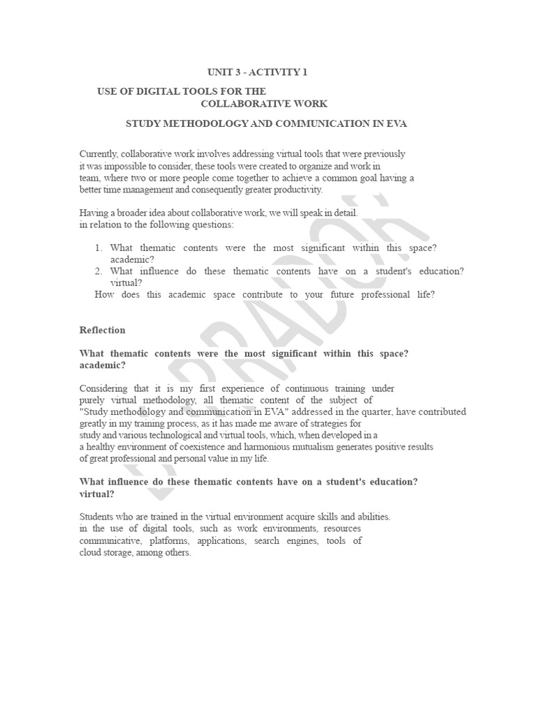 Utilization of Digital Tools For Collaborative Work 01 | PDF ...