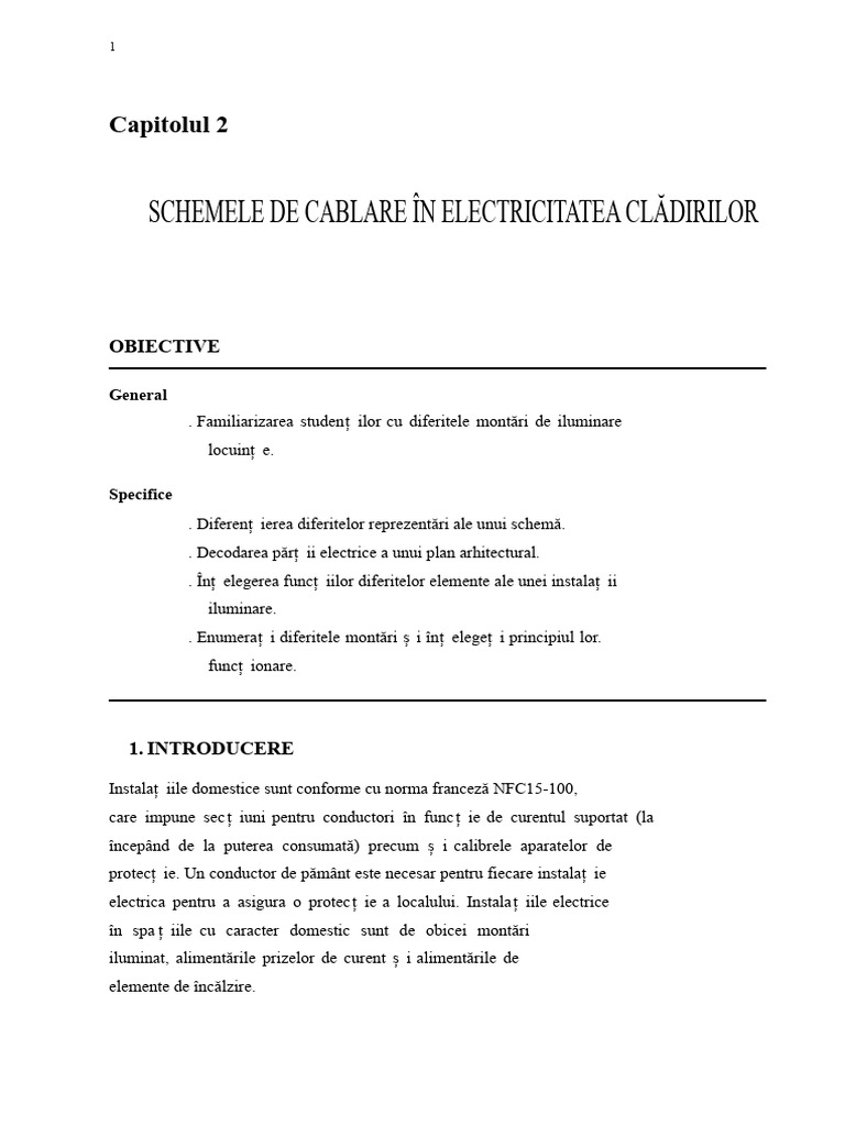 Capitolul 2 Schemele Diferitelor Cabluiri | PDF