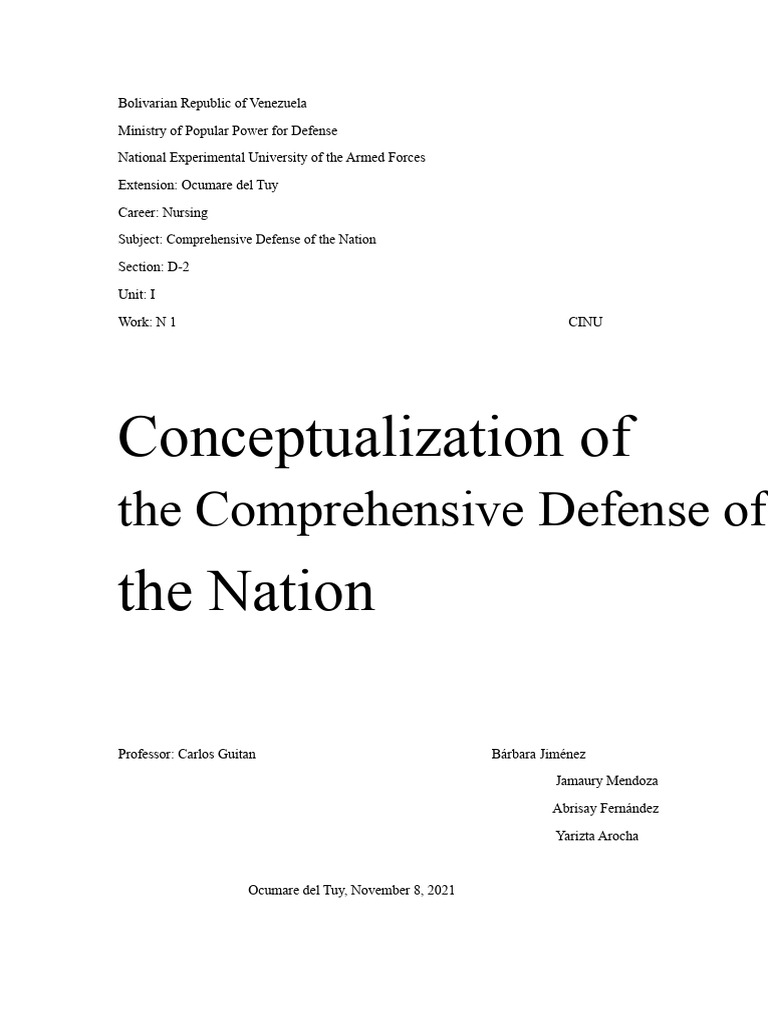 Comprehensive Defense Concepts in Venezuela | PDF | National Security ...