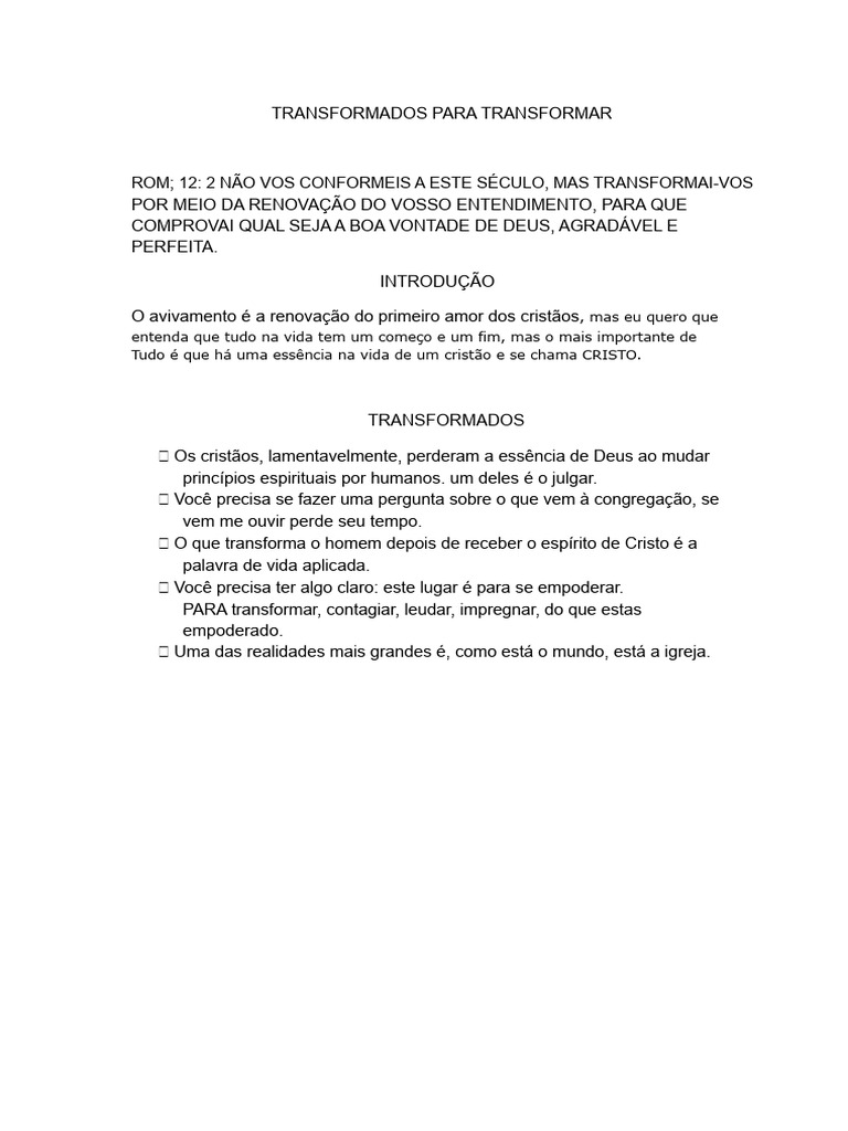 TRANSFORMADOS PARA TRANSFORMAR | PDF
