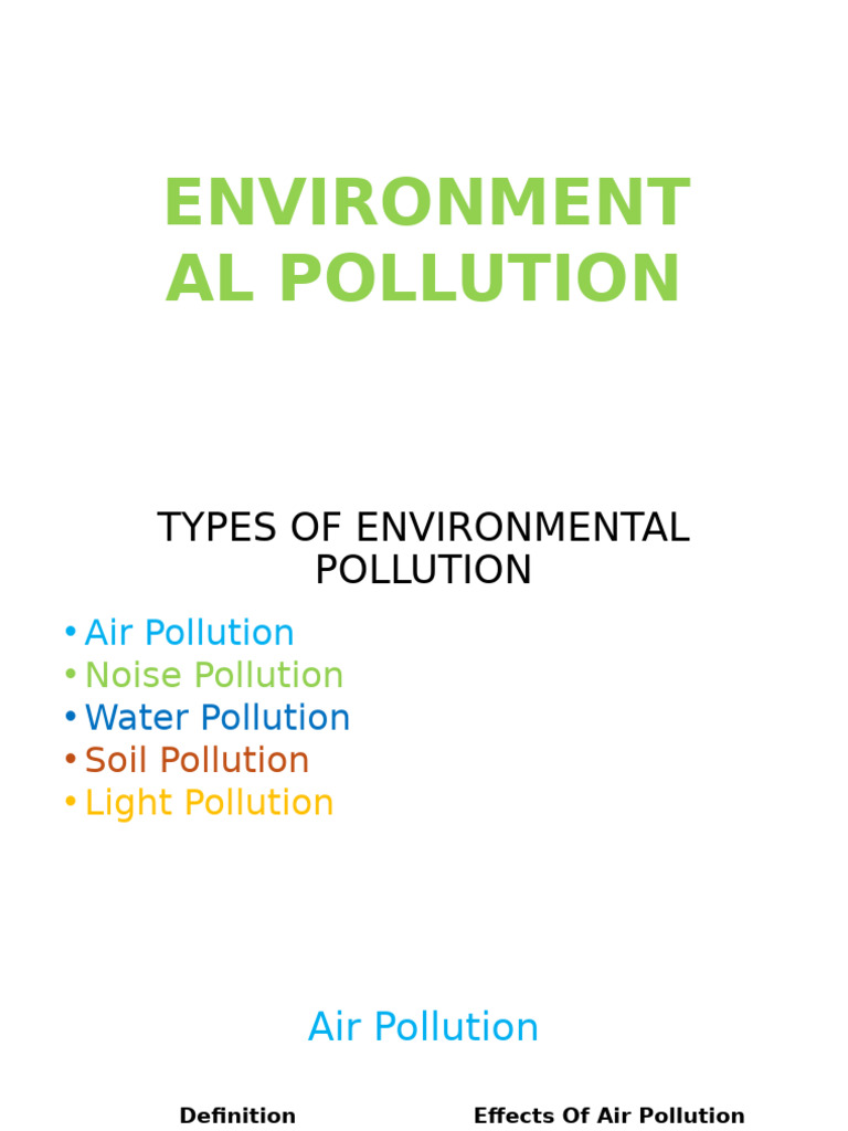 Types of Environmental Pollution | PDF