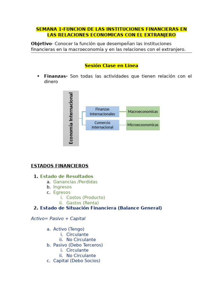 Funcion de Las Instituciones Financieras en Las Relaciones Economicas ...