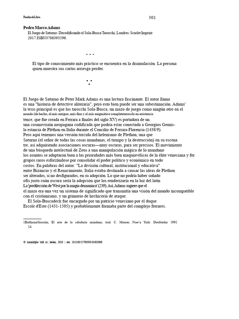 Pedro Marco Adams | PDF | Tarot | neoplatonismo