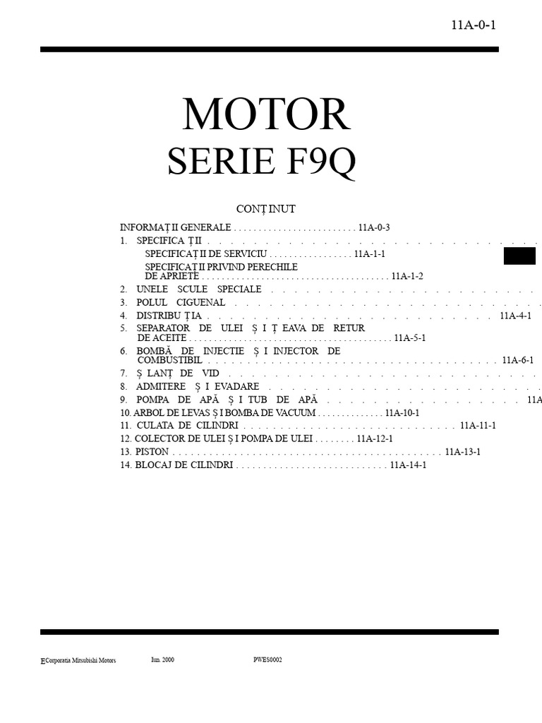 Motorul Seria F9Q | PDF