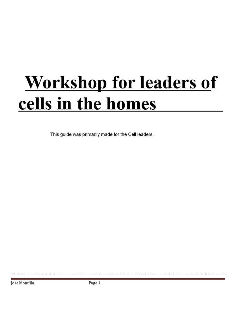 Guide to Effective Cell Leadership | PDF | Baptism | Prayer