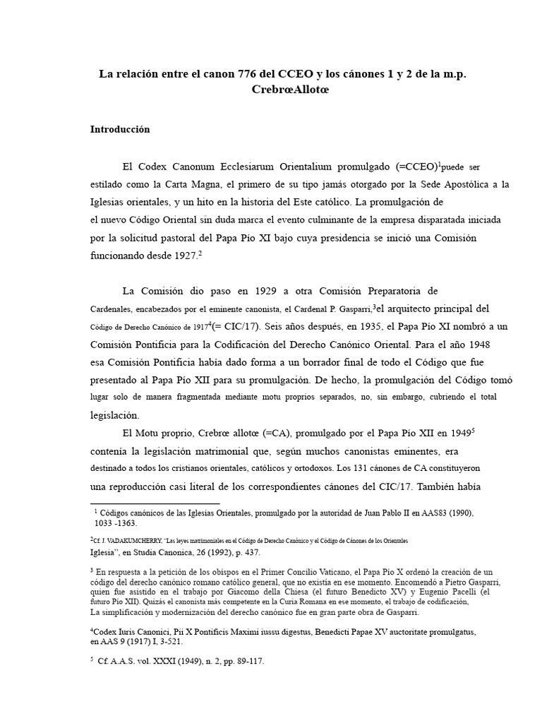 La Relación Entre El Canon 776 Del CCEO y Los Canones 1 | PDF | Derecho ...