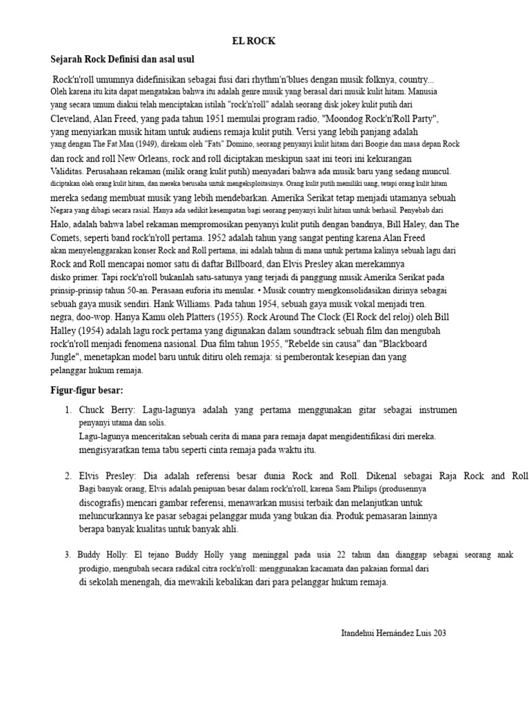 Sejarah dan Evolusi Musik Rock | PDF