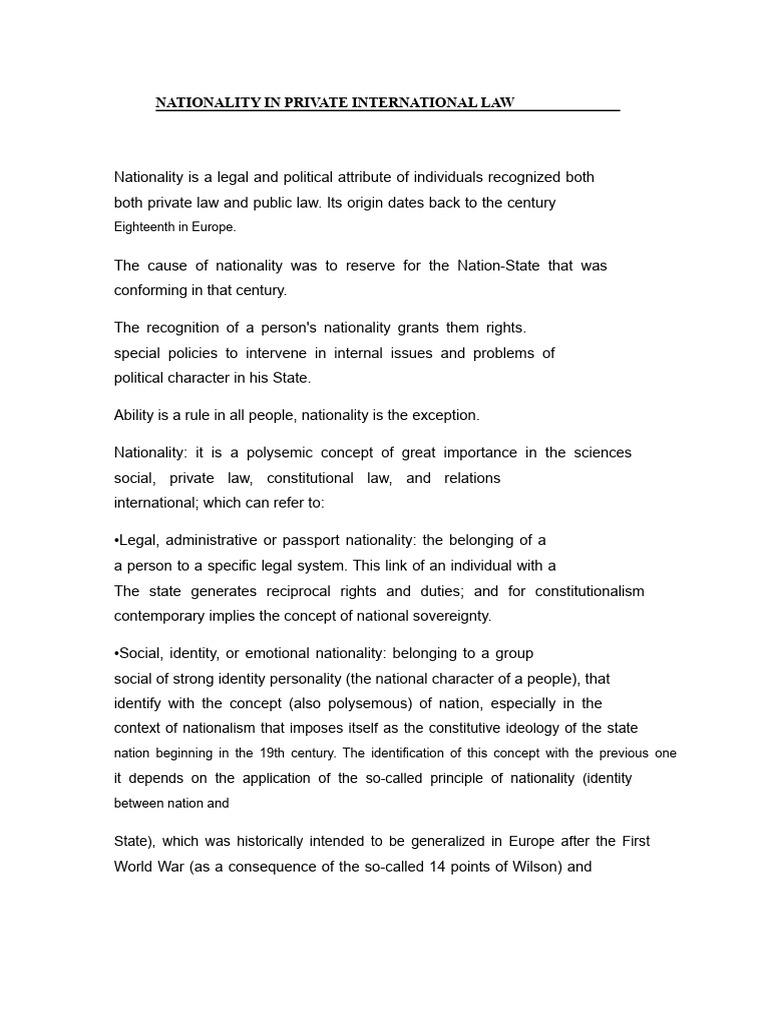 Understanding Nationality in Law | PDF | Nationality | Naturalization