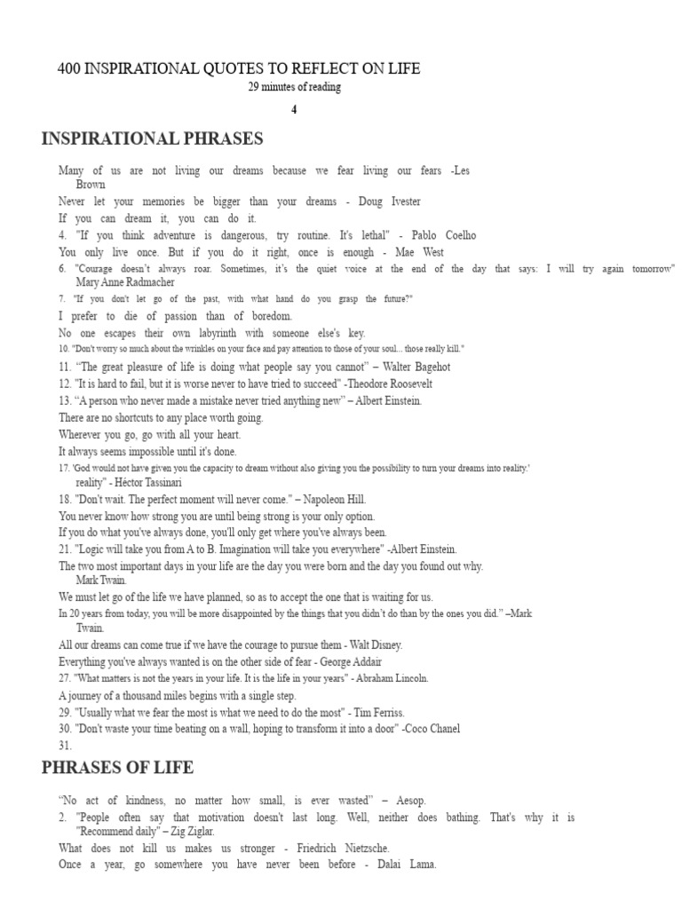 400 Quotes for Daily Inspiration | PDF