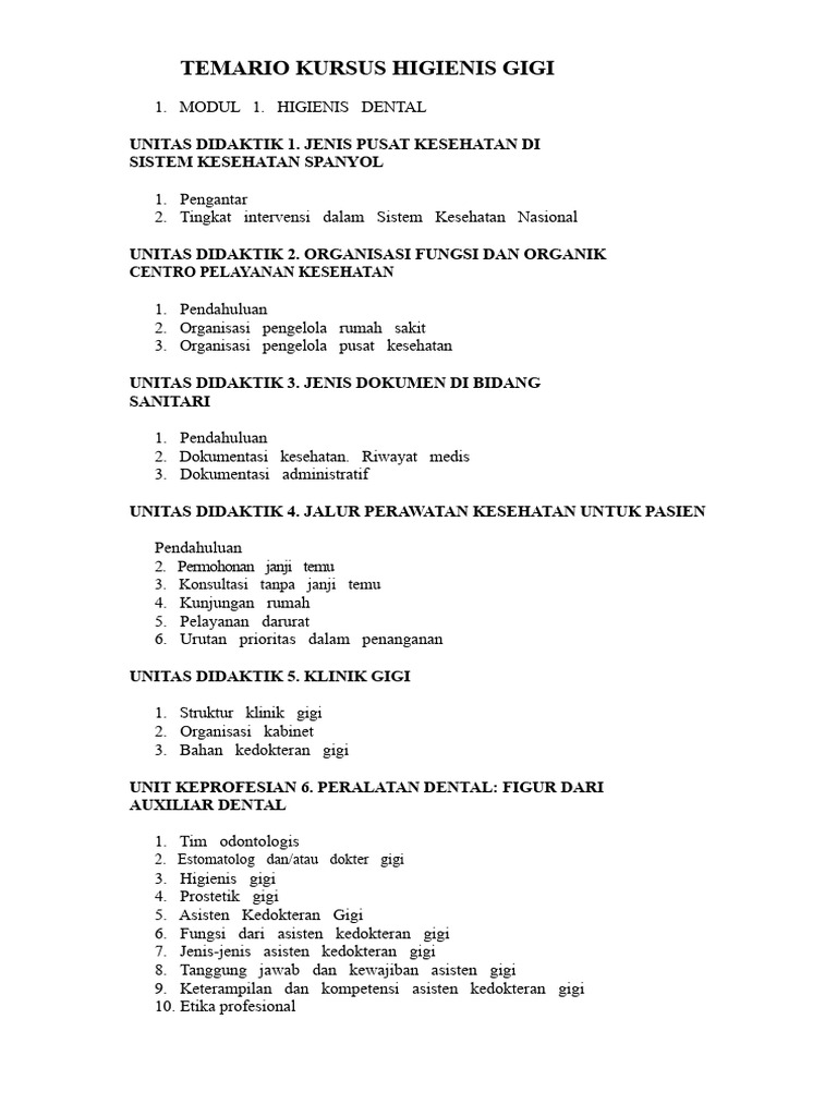 Kursus Higienis Gigi: Modul Lengkap | PDF