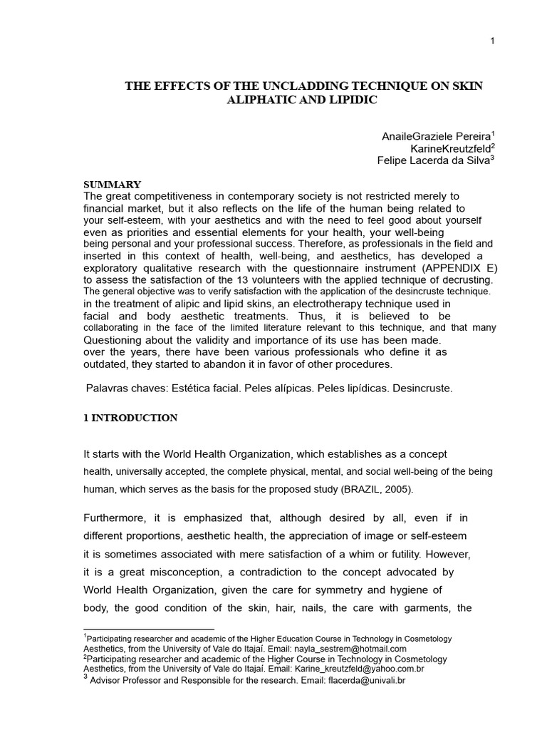 Desincrustation Technique in Aesthetics | PDF | Electric Current | Skin