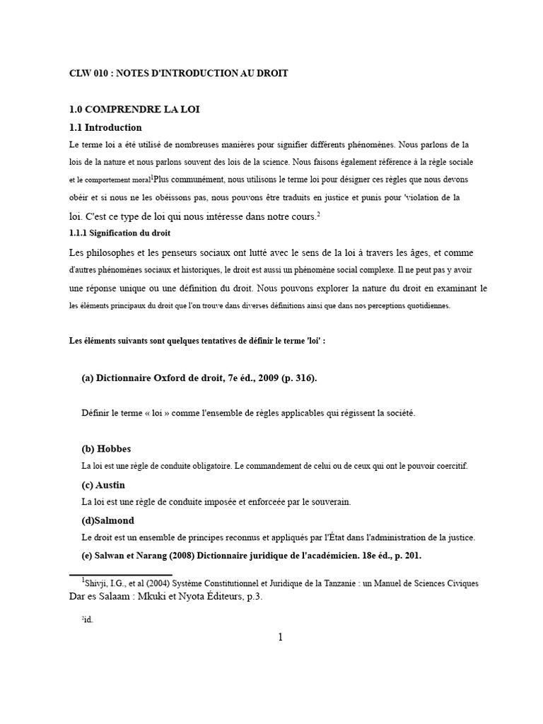 Introduction au Droit et Sources Légales | PDF | Loi | Loi internationale