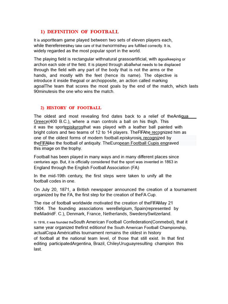 Definition of Soccer Explained | PDF | Association Football | Team Sports