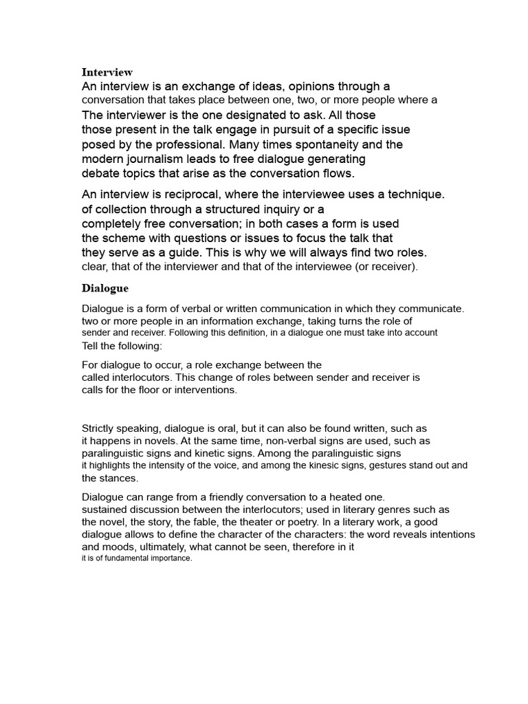 Understanding Interviews, Dialogues, and Debates | PDF | Expert | Interview