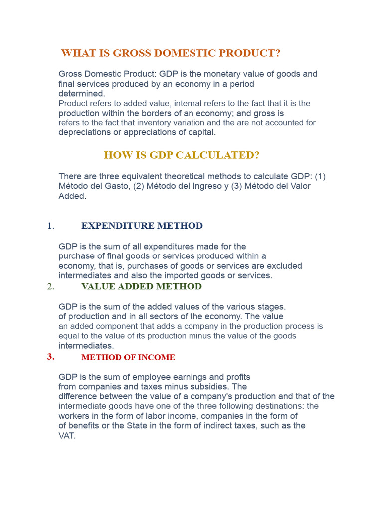 GDP Calculation Methods Explained | PDF | Gross Domestic Product ...