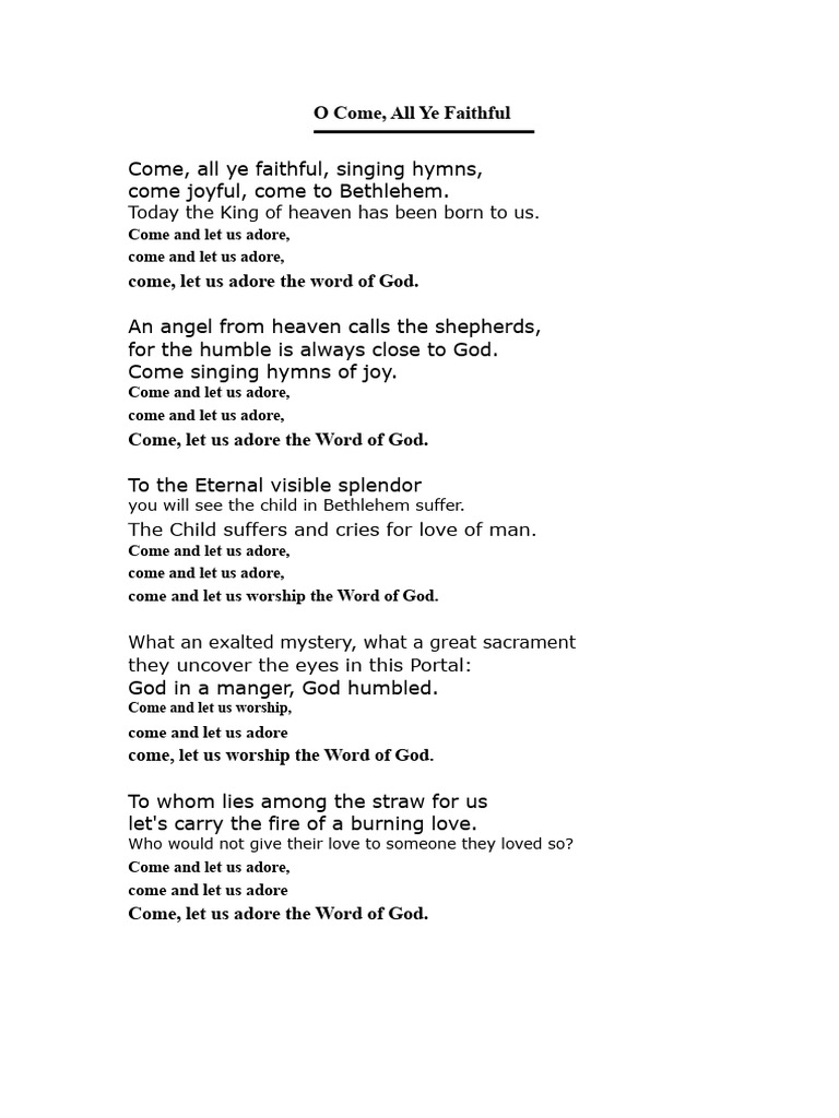 O Come, All Ye Faithful PDF