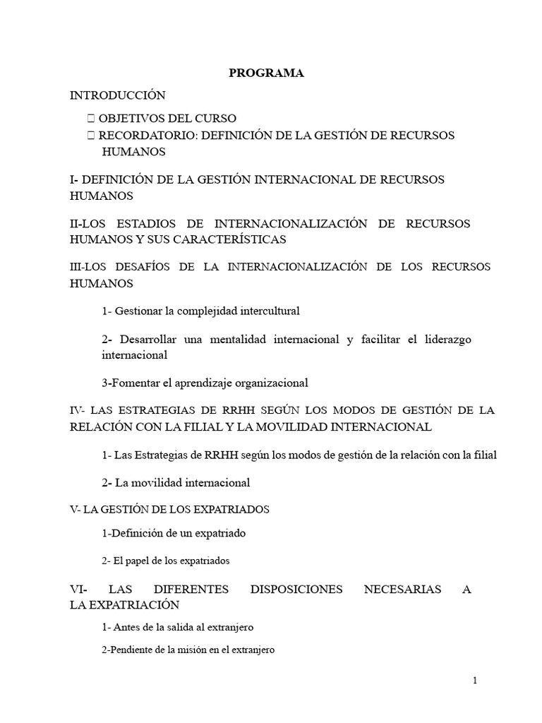 Gestión Internacional de Recursos Humanos | PDF | Gestión de recursos ...