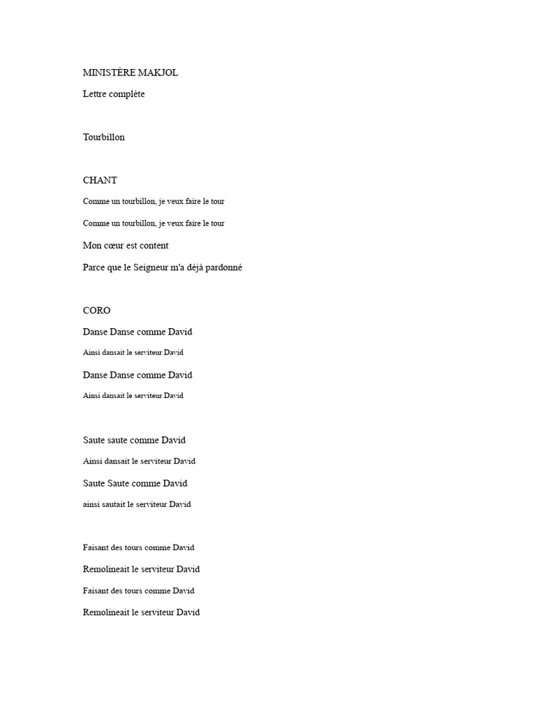 Chants de Louange et de Danse chrétienne | PDF | David | Saint-Esprit