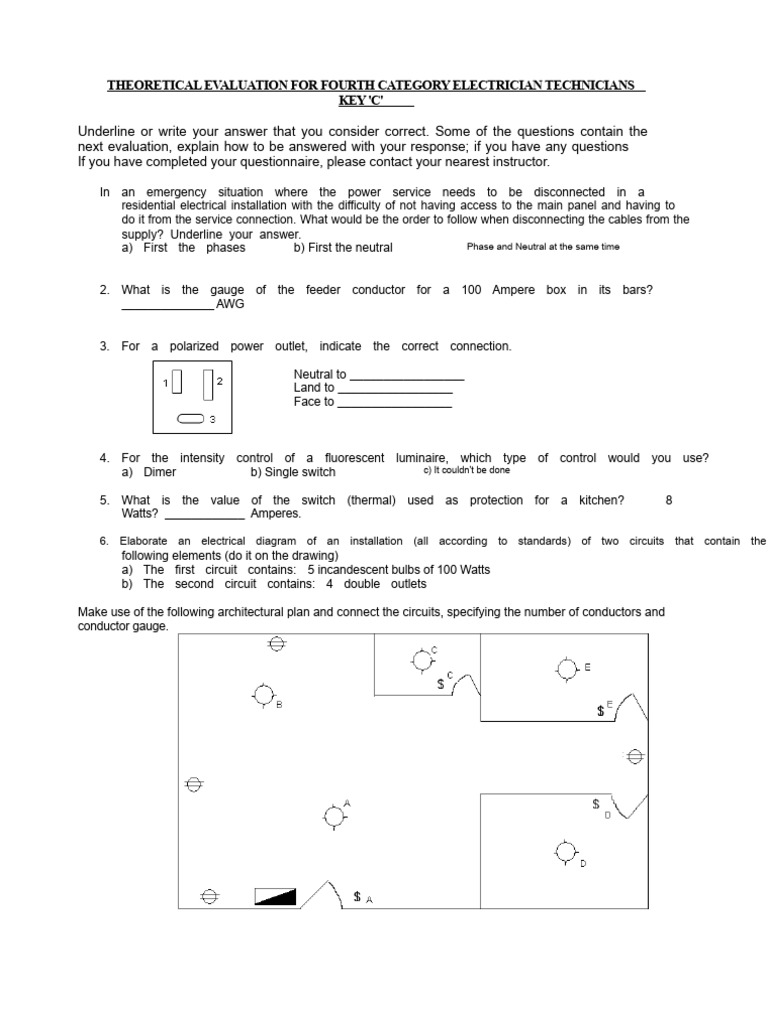 Fourth Category Theoretical Evaluation Key C | PDF | Electricity ...