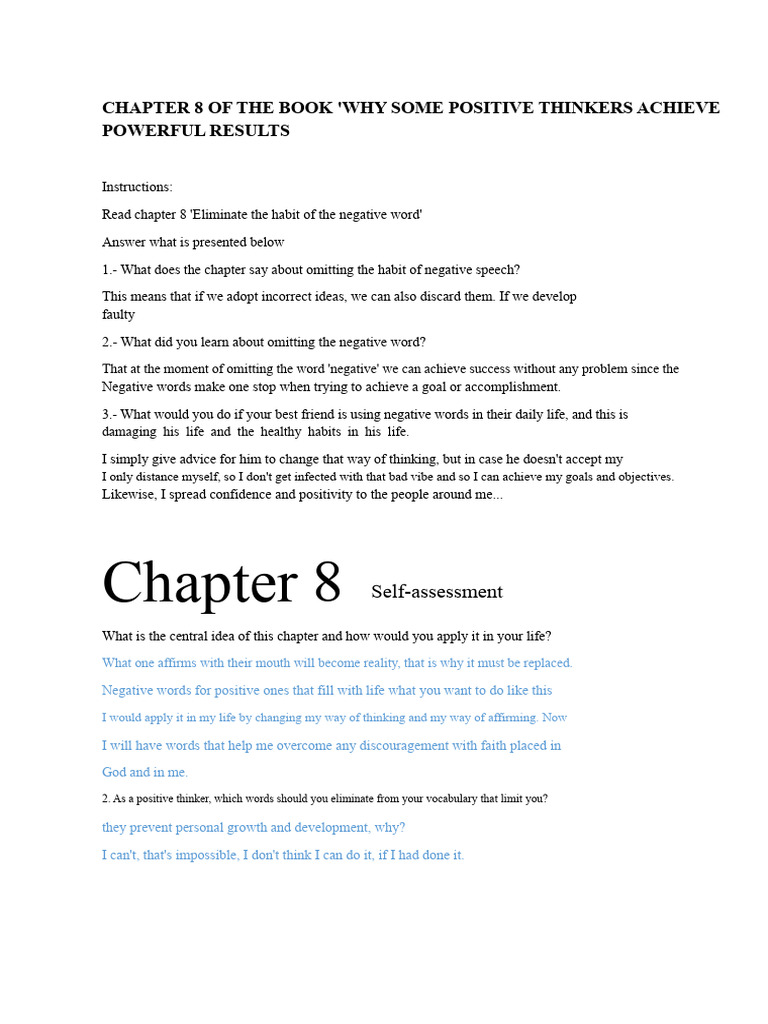 CHAPTER 8 OF THE BOOK Activity (1) ( | PDF | Thought | Faith