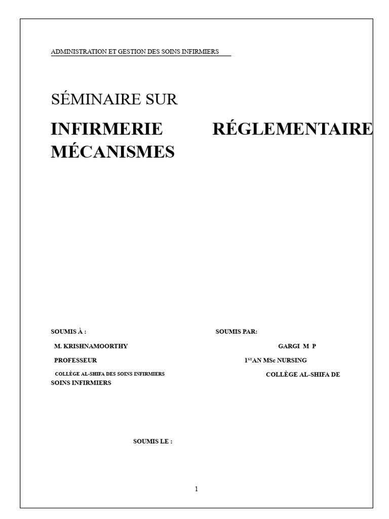 Mécanismes Réglementaires en Soins Infirmiers | PDF | Allaitement ...