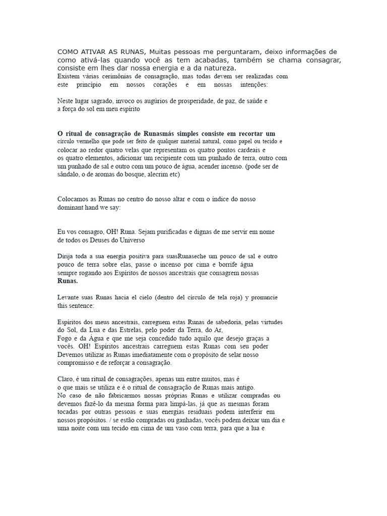 Como Consagrar Runas Eficazmente | PDF