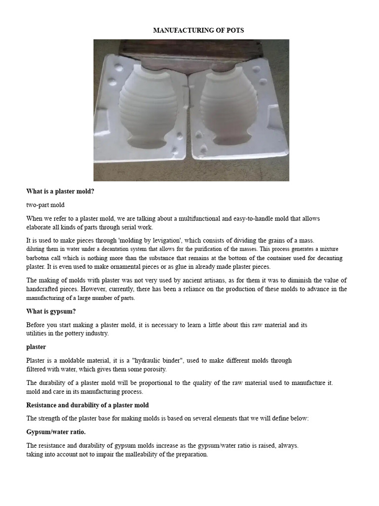 Making Strength 2 Pots with Plaster | PDF | Plaster | Materials