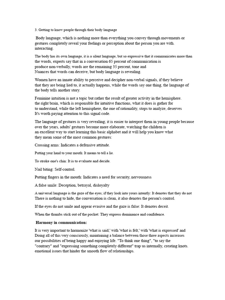 Understanding Body Language Signals | PDF | Body Language | Nonverbal ...