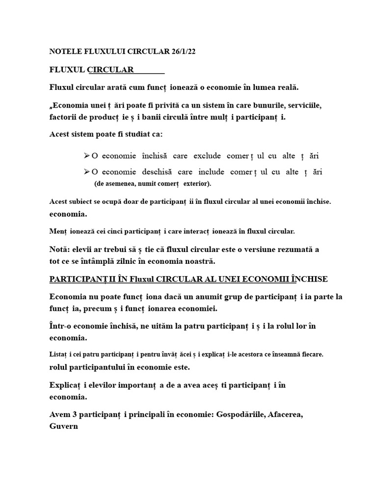 Note Despre Fluxul Circular | PDF