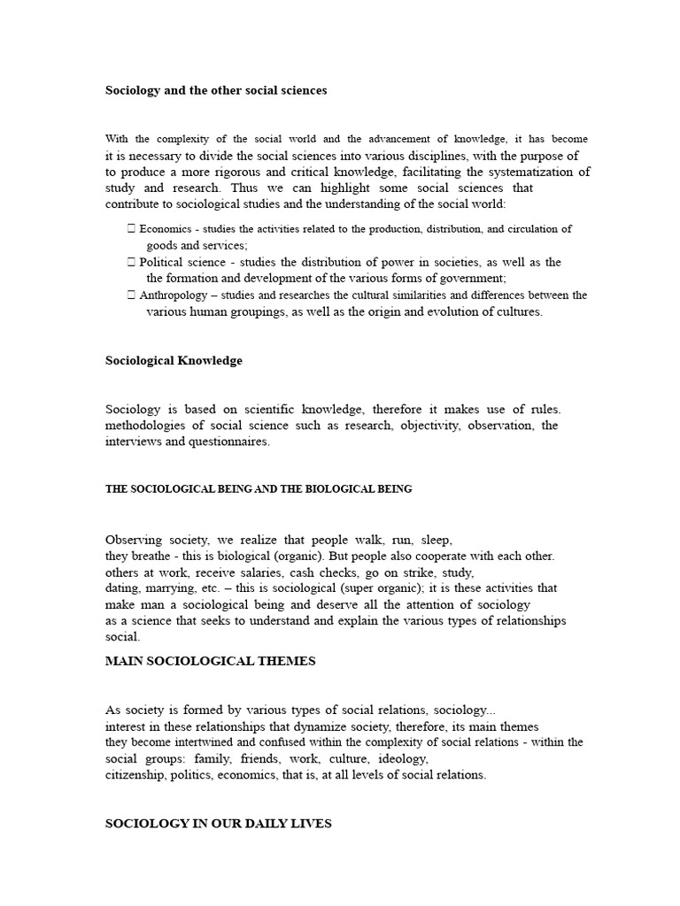 Understanding Sociology and Its Disciplines | PDF | Social Sciences ...