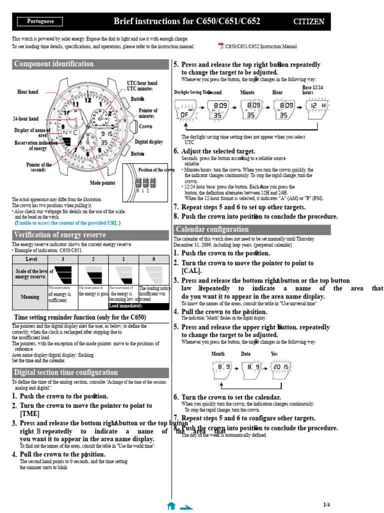 Citizen Eco-Drive Watch Manual | PDF