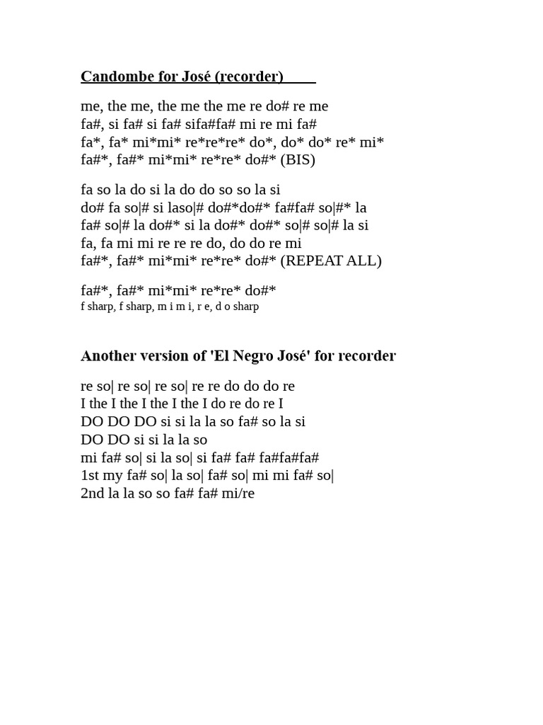 Candombe For José | PDF