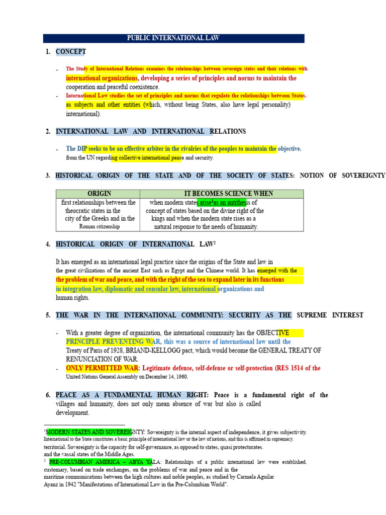 Overview of Public International Law | PDF | International Law | Treaty