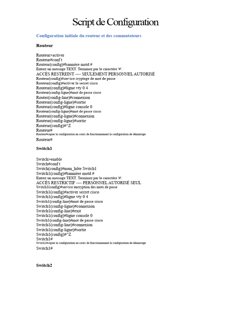 Script de Configuration Réseau Complet | PDF | Informatique ...