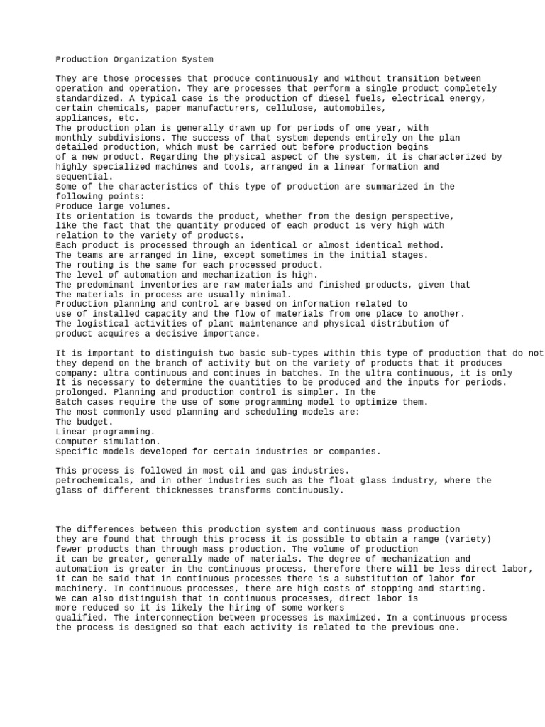 Continuous Production System Overview | PDF | Automation | Machines