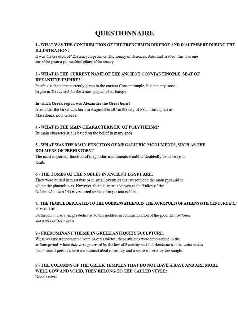 Historical Contributions and Artifacts Overview | PDF | Sculpture ...