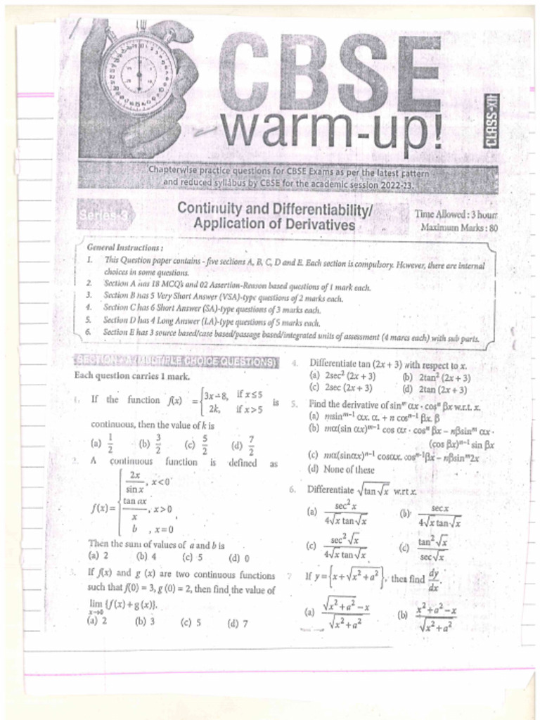 Cbse Warm Up | PDF