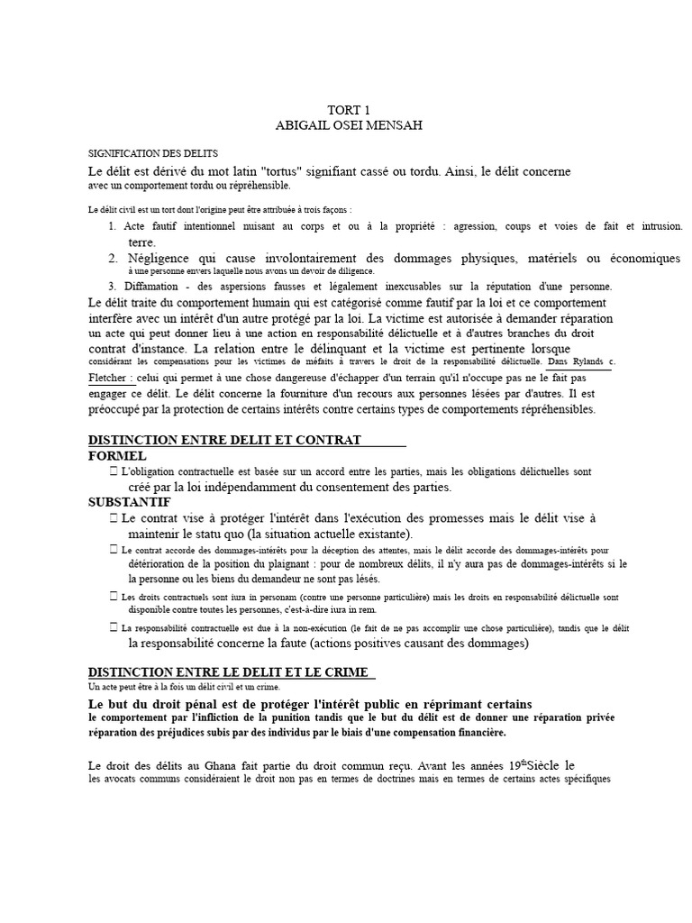 DELICT | PDF | Crimes | Crime et violence
