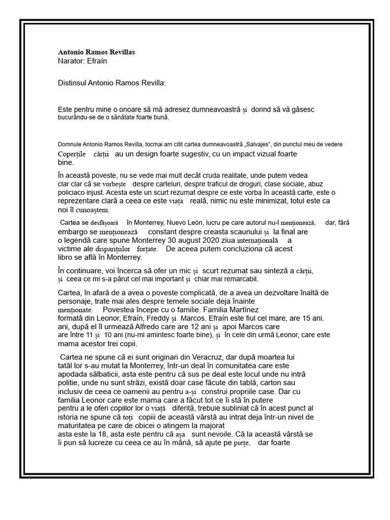 Scrisoare Către Autorii Sălbatici | PDF