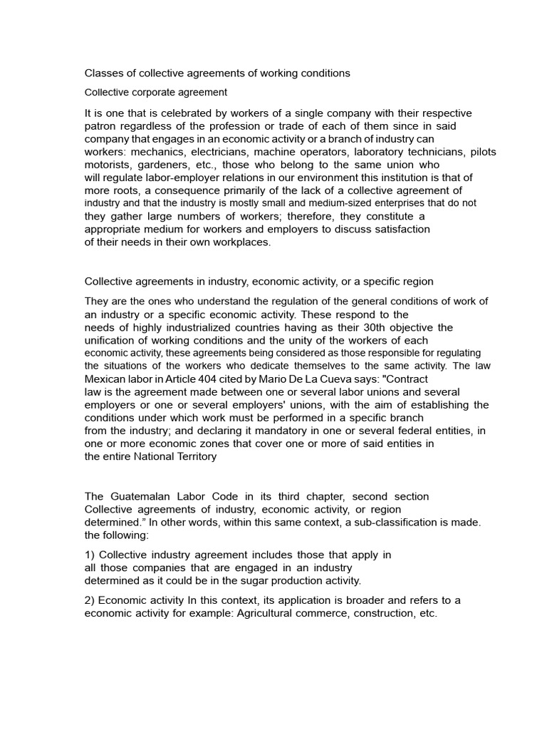 Types of Collective Labor Agreements | PDF | Collective Bargaining ...