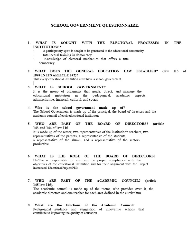 School Government Structure and Roles | PDF | Governance | Teachers