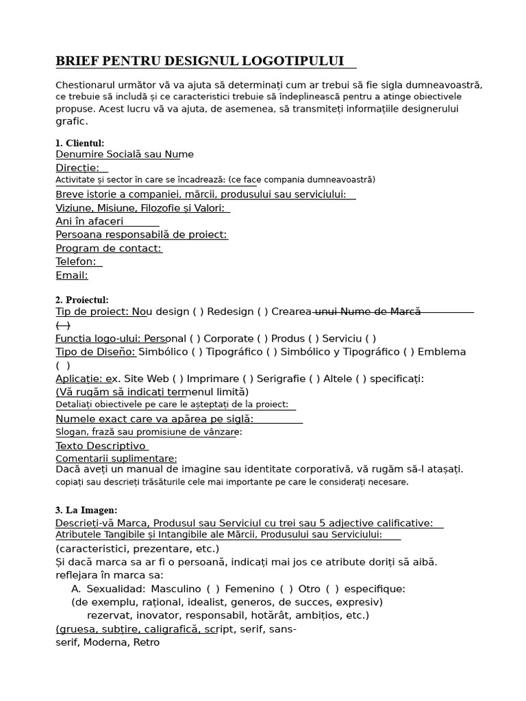 Brev Pentru Design de Logo | PDF