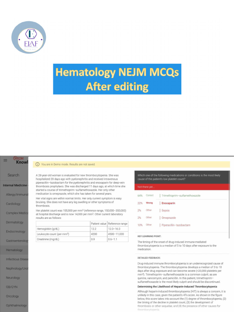 Hematology NEJM | PDF | Bleeding | Coagulation