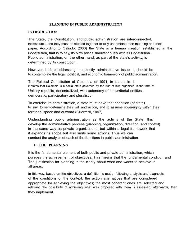 Planning in Public Administration | PDF | Budget | Government Budget