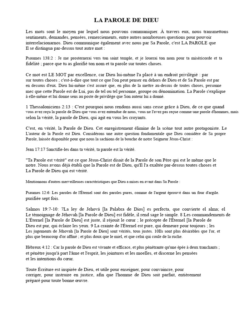 La Puissance et la Vérité de la Parole de Dieu | PDF | Dieu | Esdras