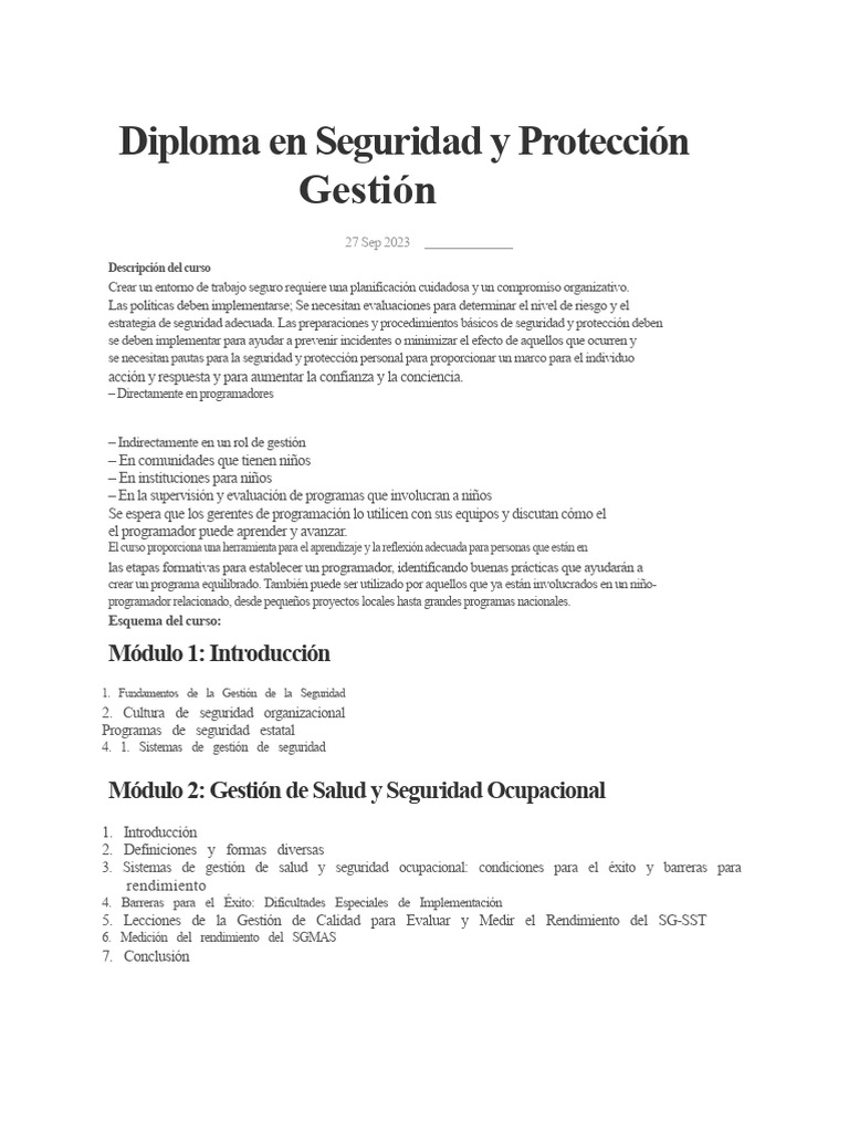 Diploma en Seguridad y Protección Online | PDF | Valores | Sistema de ...