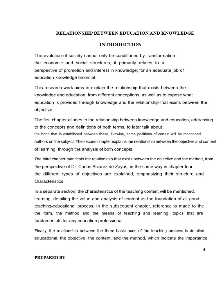 Education and Knowledge Connection Analysis | PDF | Knowledge ...