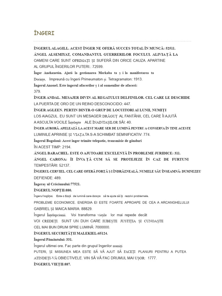 Îngeri. Coduri | PDF